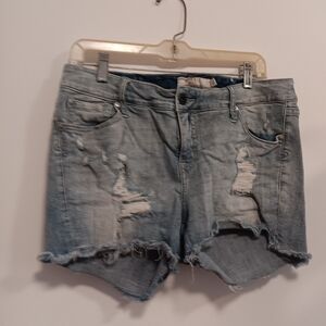 Torrid Distressed Denim Light Wash Shorts